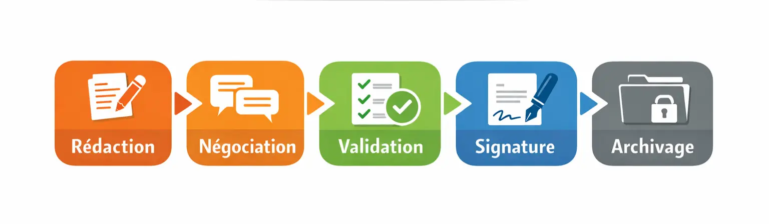 Les 5 étapes du cycle de vie d’un contrat
